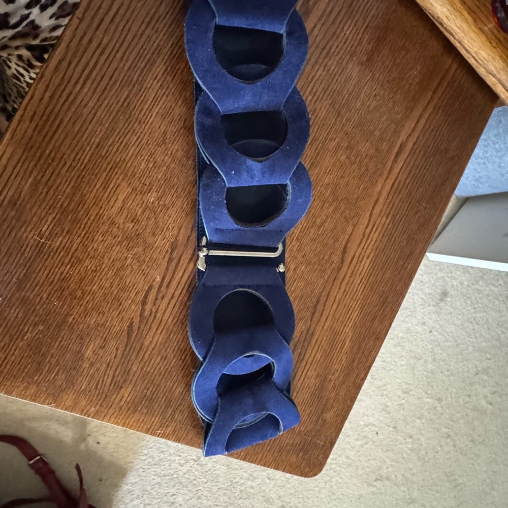 Vintage Elegant Navy faux suede elastic  Belt